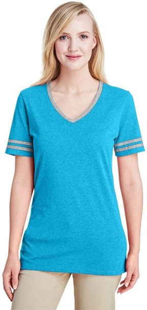 Jerzees Ladies' 4.5-ounce. TRI-BLEND Varsity V-Neck T-Shirt